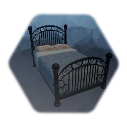 Bed Black Metal Frame Detailed