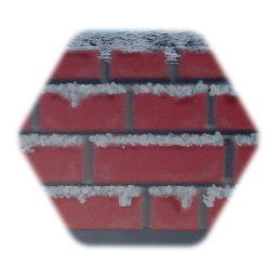 Snow red brickwall