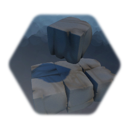 Stone paving slab - worn, cube (6 different sides)