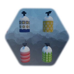 Colourful hand soap bottles