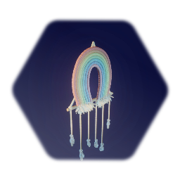 Nursery Decoration - Braided Rainbow with Hanging Rain Drops