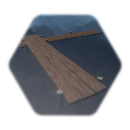 Wooden zigzag bridge