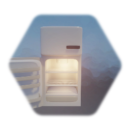 Detailed Refrigerator with Interior, Light & Grabbable Handles