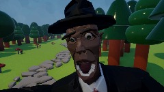 Art steps on something