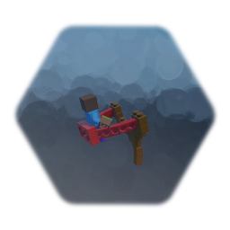 Lego slingshot with Lego steve