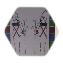 Drawn mural of Osiris