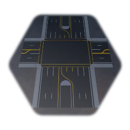 Boulevard to 4 Lane Intersection With Turn Lanes