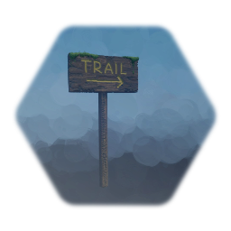 Trail Sign with Moss