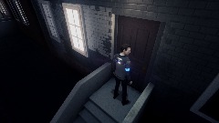Connor kicks in a door, because why not