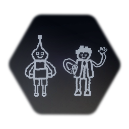 Mecha imp and tyler in Undertale artstyle