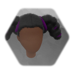 Black Hair in Pigtails Natural