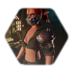 Female cyborg warrior