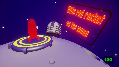 little red rocket on the moon