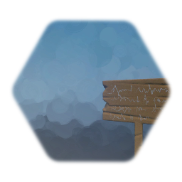 Wooden Sign Post with Nondescript Writing