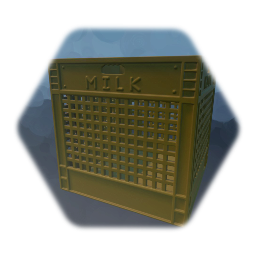 Milk Crate - Yellow Plastic - (Single Sculpt) (Low Thermo)
