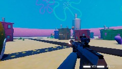 Someone with a gun in the Bikini Bottom