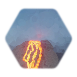 Flowing Lava Over Rock Side