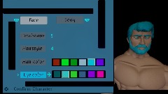 Character creation scene concept for rpg's