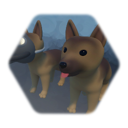 German Shepherd with Gas Mask