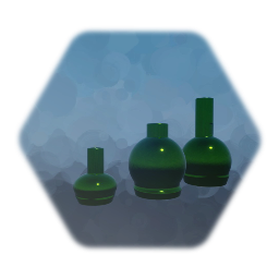Green glass jars