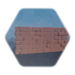 Crumbling Stone Wall Segment (Un-painted/Double-sided)