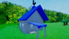 White/blue house Onett