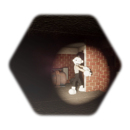 A picture of someone in a Greg heffley costume in a basement