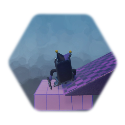 Jevil in a wheelchair remixed to have animations like a wheelc