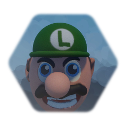 Luigi head sculpture