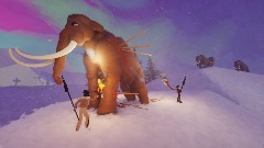 Native American Mammoth Hunt Scene Merry Christmas