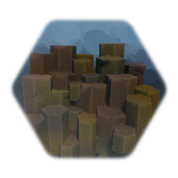 Snow grass rock sand landscaping all in one.