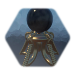 Obsidian ball on table mount