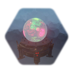 Crystal Ball w/ Holographic Skulls