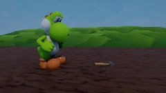 Yoshi finds a stupid hammer