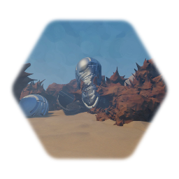 Crashed Spaceship Landscape Scene