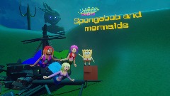 Spongebob and mermaids poster