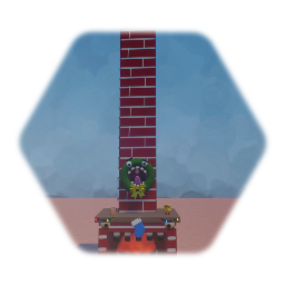 Chimney with Christmas Wreath