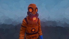 Hazmat / Biohazard Suit in a dessert