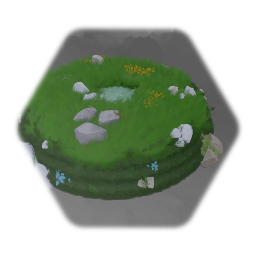 Ancient rubble with mini pond