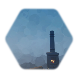 Cast Iron Stove with Logs