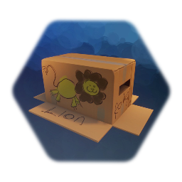 Cardboard lion by munkaay with imp eyes