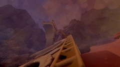 The broken bridge,  the giant head and the phantom village