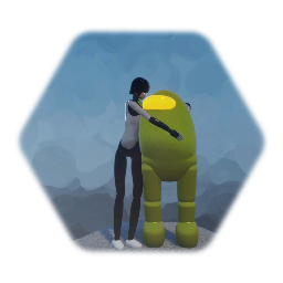 Estatua del sujeto 7 y el tripulante naranja