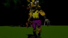 Withered golden foxy: walking and jumpscare animation