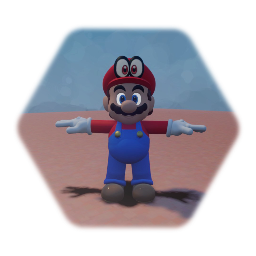 Mario Odyssey WIP but when mario stops running he does a t-pose