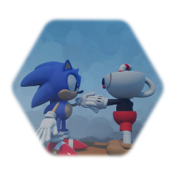 Sonic meets Cuphead