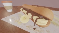 Banana and chocolate spread sub sandwich