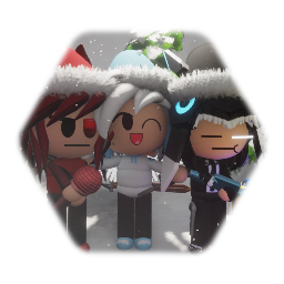 The happy friends and family of the holiday