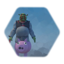 Shrek Riding Pig With Top Hat