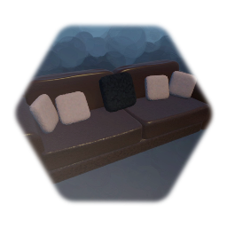 Brown Leather Couch / Sofa with Cushions